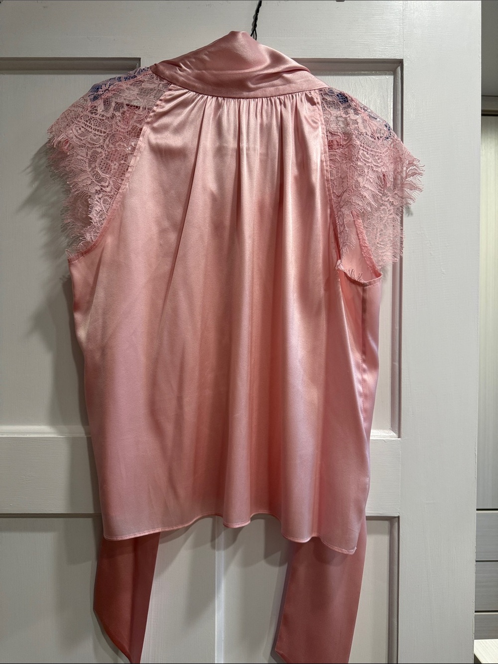 Generation Love Pink Satin Lace Sleeveless Blouse